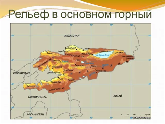 Рельеф в основном горный