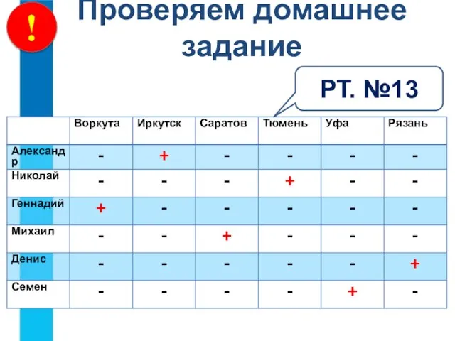 ! Проверяем домашнее задание РТ. №13