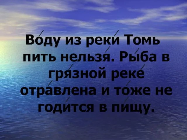 Воду из реки Томь пить нельзя. Рыба в грязной реке отравлена