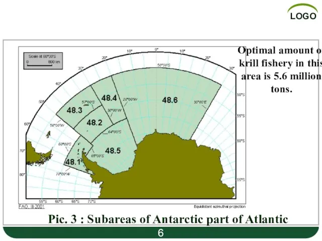 Pic. 3 : Subareas of Antarctic part of Atlantic Part 1