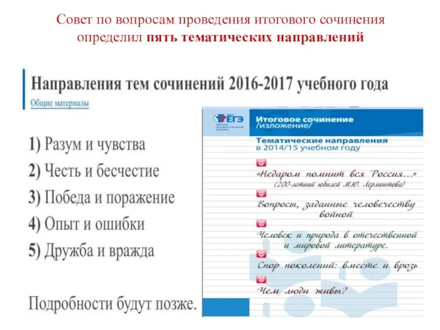 Совет по вопросам проведения итогового сочинения определил пять тематических направлений «Время»