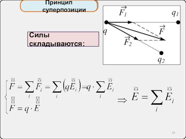 Принцип суперпозиции Силы складываются: