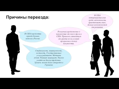 Причины переезда: Я получила предложение о замужестве от моего друга в