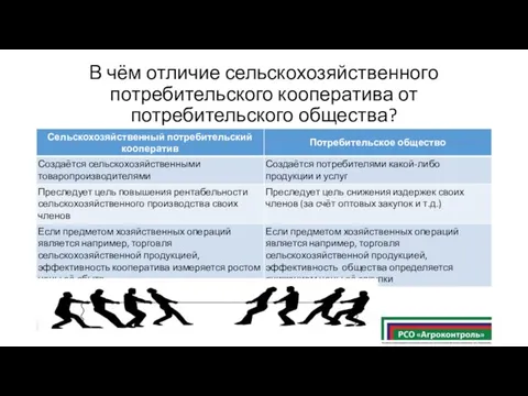 В чём отличие сельскохозяйственного потребительского кооператива от потребительского общества?