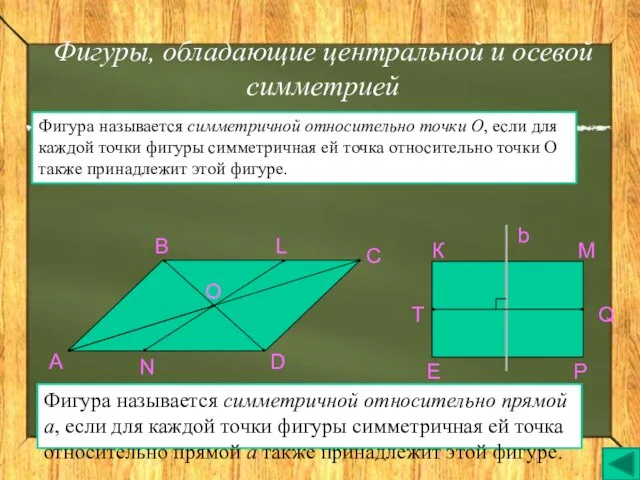 Фигуры, обладающие центральной и осевой симметрией О В А L N