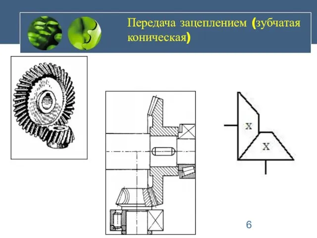 Передача зацеплением (зубчатая коническая)