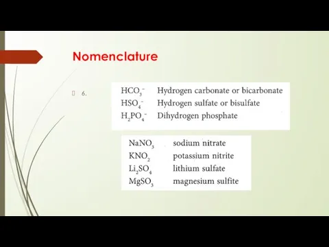 Nomenclature 6.