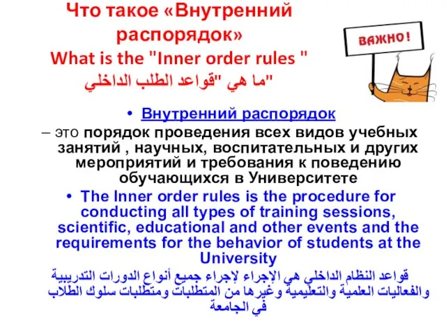 Что такое «Внутренний распорядок» What is the "Inner order rules "