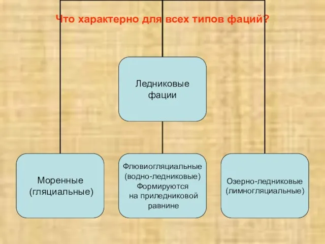 Что характерно для всех типов фаций?