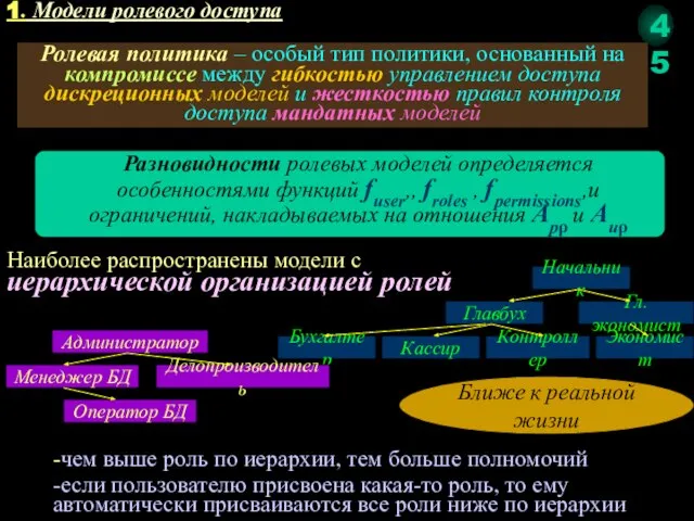 Ролевая политика – особый тип политики, основанный на компромиссе между гибкостью