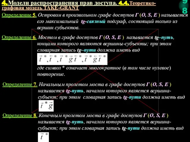 Определение 5. Островом в произвольном графе доступов Г (O, S, E