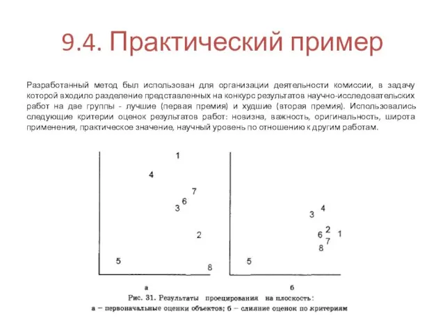 9.4. Практический пример Разработанный метод был использован для организации деятельности комиссии,