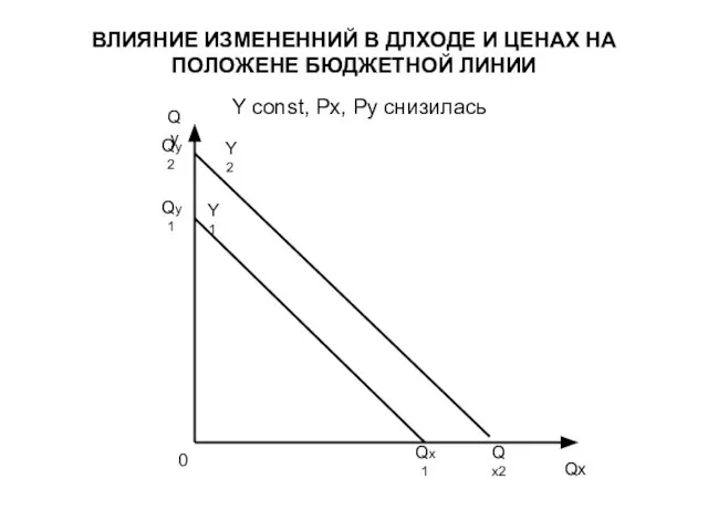 ВЛИЯНИЕ ИЗМЕНЕННИЙ В ДЛХОДЕ И ЦЕНАХ НА ПОЛОЖЕНЕ БЮДЖЕТНОЙ ЛИНИИ Y