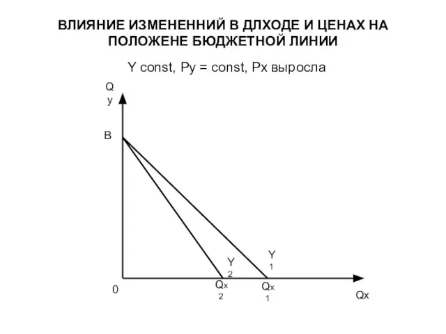 ВЛИЯНИЕ ИЗМЕНЕННИЙ В ДЛХОДЕ И ЦЕНАХ НА ПОЛОЖЕНЕ БЮДЖЕТНОЙ ЛИНИИ Y