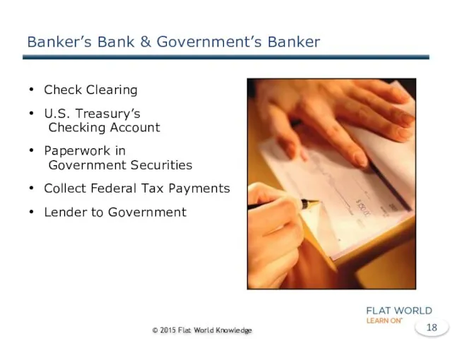 Banker’s Bank & Government’s Banker Check Clearing U.S. Treasury’s Checking Account