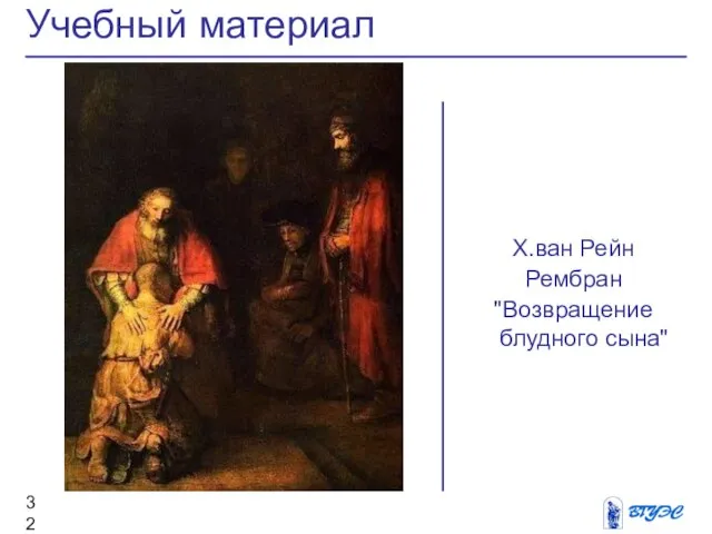 Х.ван Рейн Рембран "Возвращение блудного сына" Учебный материал