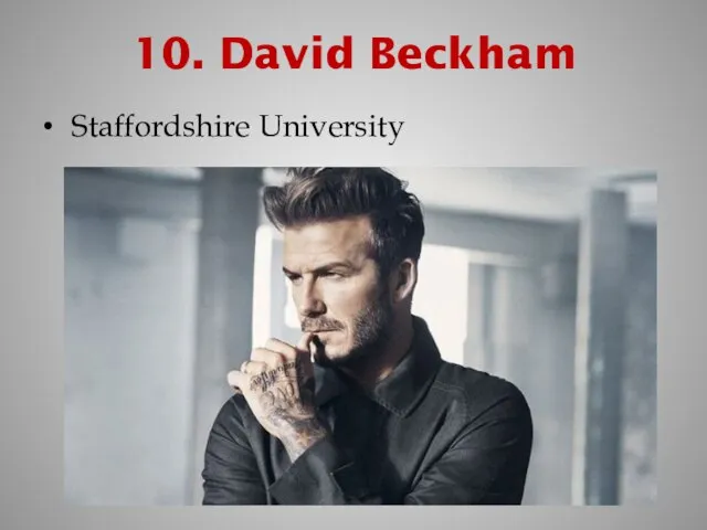 10. David Beckham Staffordshire University