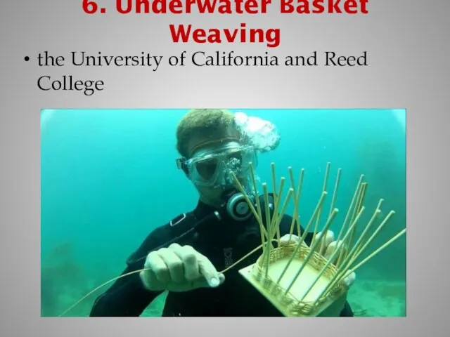 6. Underwater Basket Weaving the University of California and Reed College