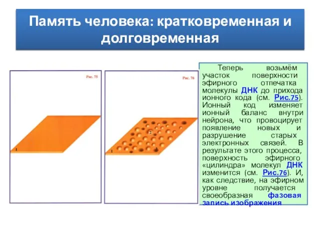 Теперь возьмём участок поверхности эфирного отпечатка молекулы ДНК до прихода ионного