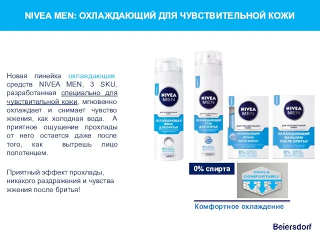 0% спирта Комфортное охлаждение Новая линейка охлаждающих средств NIVEA MEN, 3