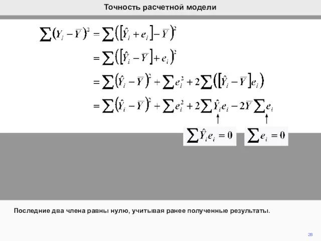 28 Последние два члена равны нулю, учитывая ранее полученные результаты. Точность расчетной модели