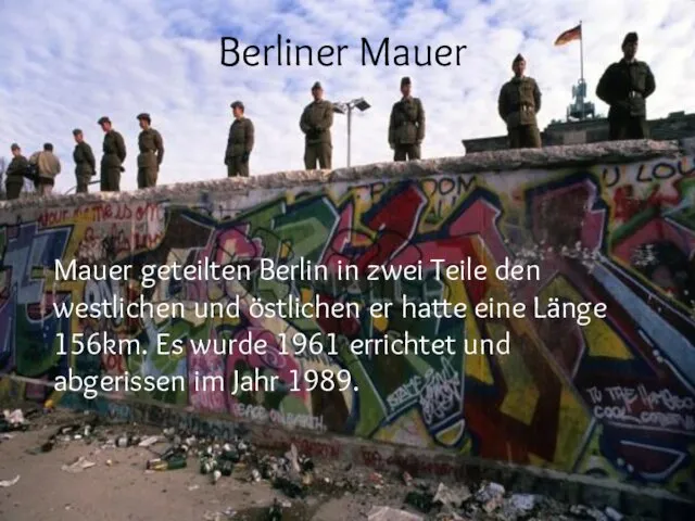 Berliner Mauer Mauer geteilten Berlin in zwei Teile den westlichen und