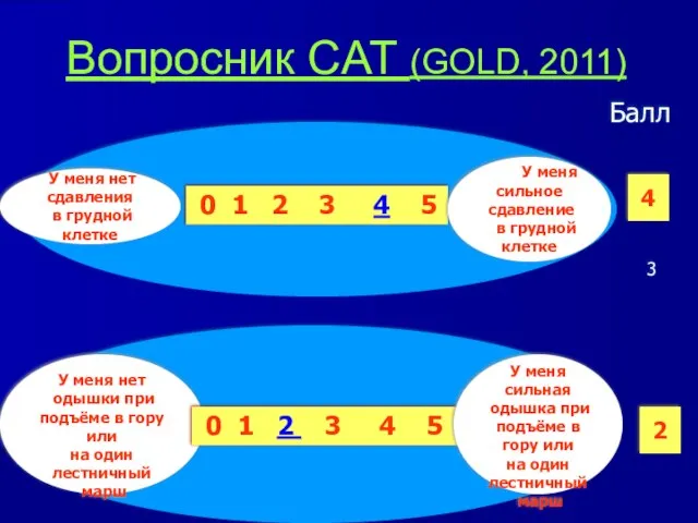 Вопросник CAT (GOLD, 2011) Балл 3 4 2 У меня нет