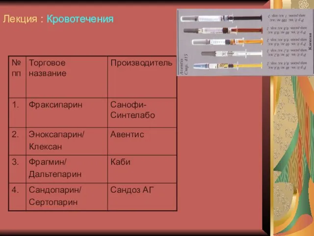 Лекция : Кровотечения