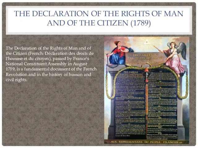THE DECLARATION OF THE RIGHTS OF MAN AND OF THE CITIZEN
