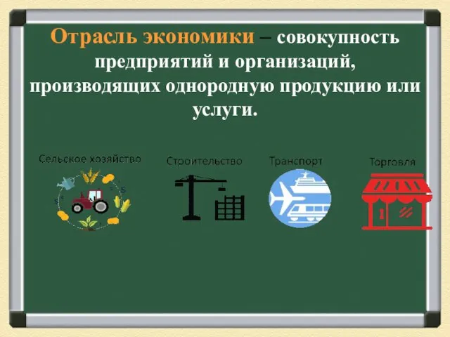 Отрасль экономики – совокупность предприятий и организаций, производящих однородную продукцию или услуги.