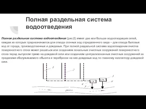 Полная раздельная система водоотведения Полная раздельная система водоотведения (рис 2) имеет