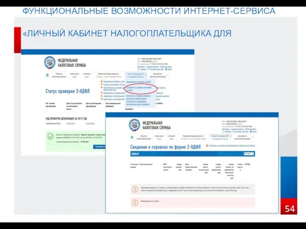 ФУНКЦИОНАЛЬНЫЕ ВОЗМОЖНОСТИ ИНТЕРНЕТ-СЕРВИСА «ЛИЧНЫЙ КАБИНЕТ НАЛОГОПЛАТЕЛЬЩИКА ДЛЯ ФИЗИЧЕСКИХ ЛИЦ»