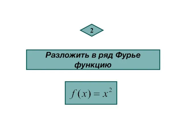 2 Разложить в ряд Фурье функцию