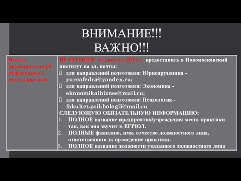 ВНИМАНИЕ!!! ВАЖНО!!!