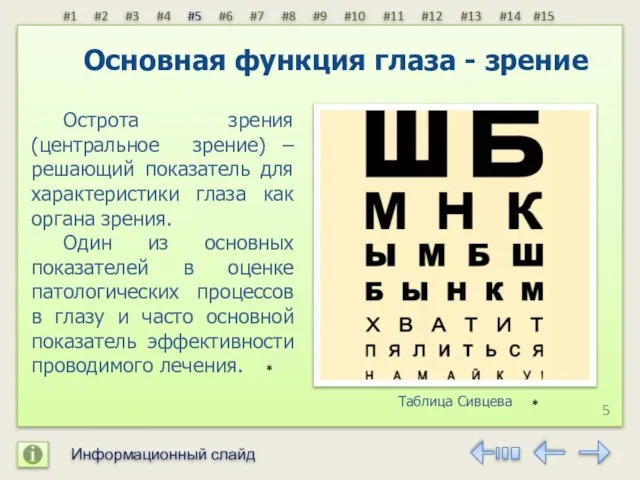 Острота зрения (центральное зрение) – решающий показатель для характеристики глаза как