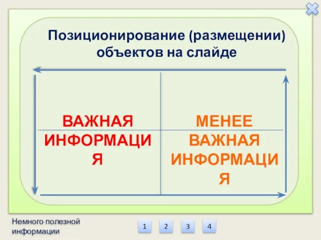 Немного полезной информации 1 2 3 4 ВАЖНАЯ ИНФОРМАЦИЯ МЕНЕЕ ВАЖНАЯ