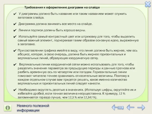 Требования к оформлению диаграмм на слайде У диаграммы должно быть название