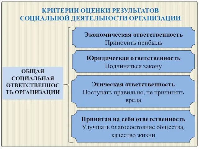 КРИТЕРИИ ОЦЕНКИ РЕЗУЛЬТАТОВ СОЦИАЛЬНОЙ ДЕЯТЕЛЬНОСТИ ОРГАНИЗАЦИИ