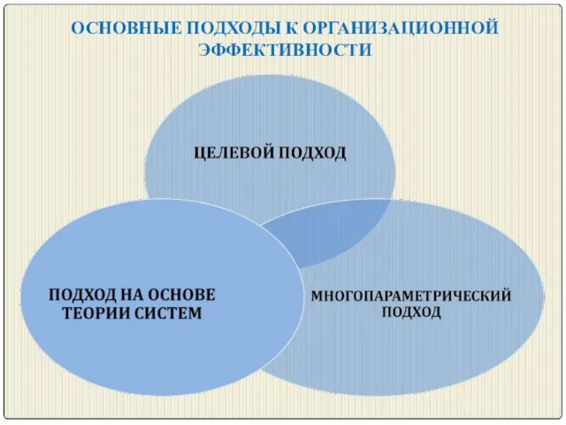 ОСНОВНЫЕ ПОДХОДЫ К ОРГАНИЗАЦИОННОЙ ЭФФЕКТИВНОСТИ