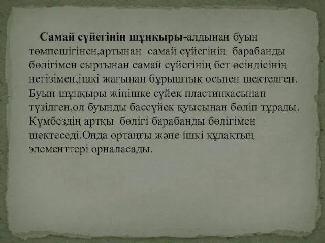 Самай сүйегінің шұңқыры-алдынан буын төмпешігінен,артынан самай сүйегінің барабанды бөлігімен сыртынан самай