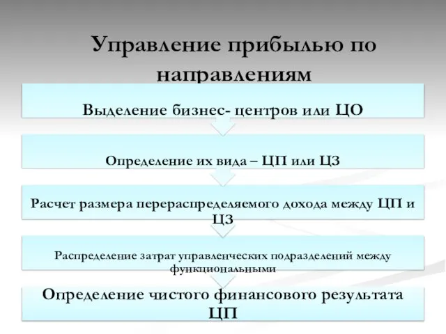 Управление прибылью по направлениям