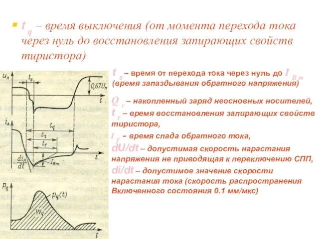 t q – время выключения (от момента перехода тока через нуль