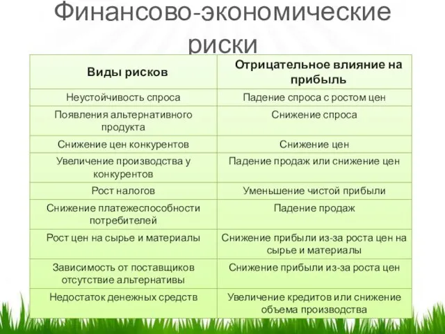 Финансово-экономические риски