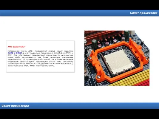 Сокет процессора Сокет процессора AMD Socket AM2+ Материнские платы AM2+ ликвидируют