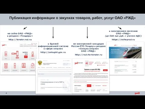 на сайте ОАО «РЖД» в разделе «Тендеры» http://tender.rzd.ru в Единой информационной