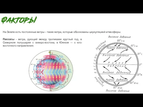 На Земле есть постоянные ветры – такие ветра, которые обоснованы циркуляцией