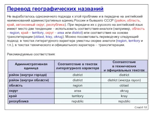 Слайд 18 Не выработалось однозначного подхода к этой проблеме и в