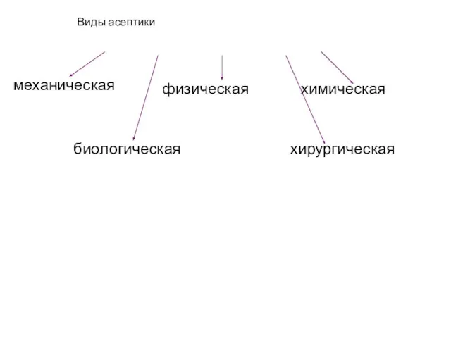 Виды асептики механическая химическая физическая биологическая хирургическая