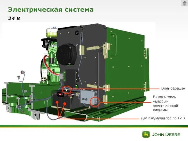 Электрическая система 24 В Винт-барашек Выключатель «массы» электрической системы Два аккумулятора по 12 В