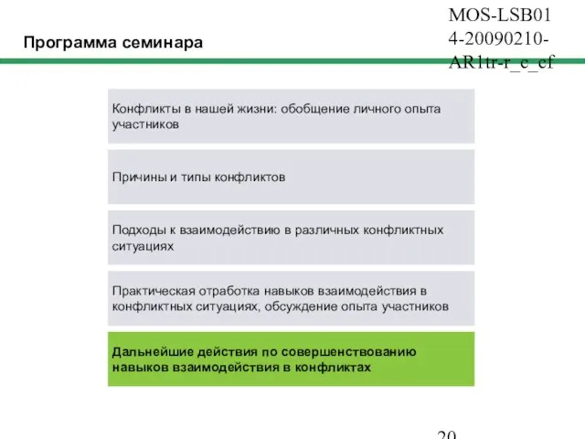 MOS-LSB014-20090210-AR1tr-r_c_cf Программа семинара Конфликты в нашей жизни: обобщение личного опыта участников